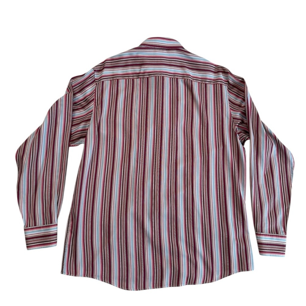 Bugatchi Uomo Men's Multicolored Button Up Long Sleeve Collared Dress Shirt Sz L - Picture 2 of 16